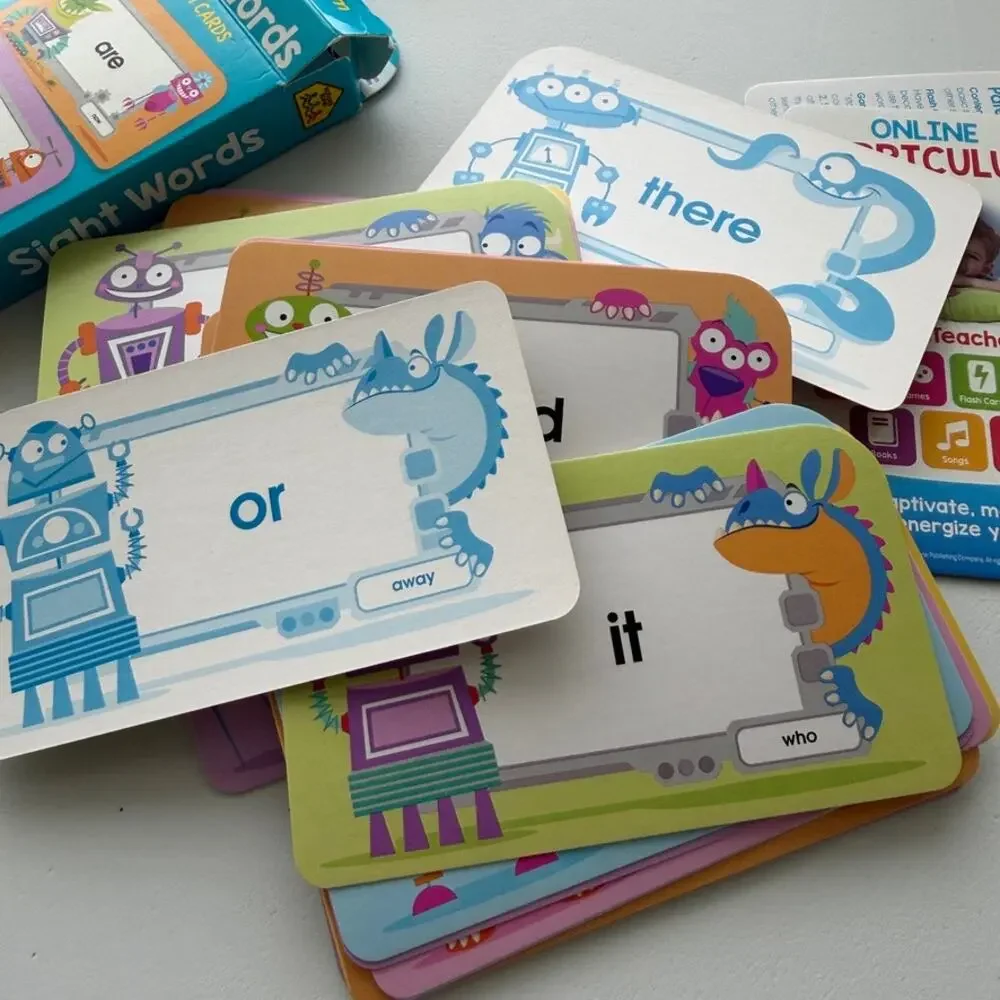 Lot of 4 School Zone Pic Words, Word Families, Sight Words & Phonics Flash Cards